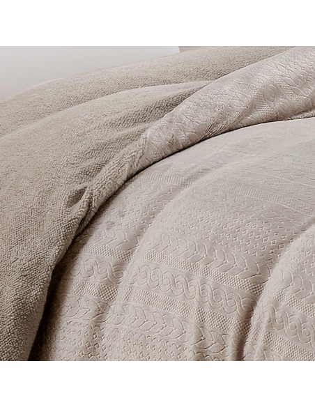 Μονη Παπλωματοθήκη Fleece 165x225 Shelby Greige 2