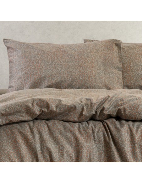 Σετ Σεντόνι Φανελένιο Υπερδιπλο με Λάστιχο Για Στρωμα 160x200+30 με μαξιλαροθήκες Keshia Grey