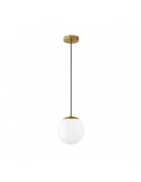 GLOBOSTAR® GLOBIDIO 204-0195 Μοντέρνο Κρεμαστό Φωτιστικό Οροφής με Ντουί 1 x E27 AC 220-240V IP20 - Χρύσο & Λευκό - Μ15 x Π15 x Υ15cm