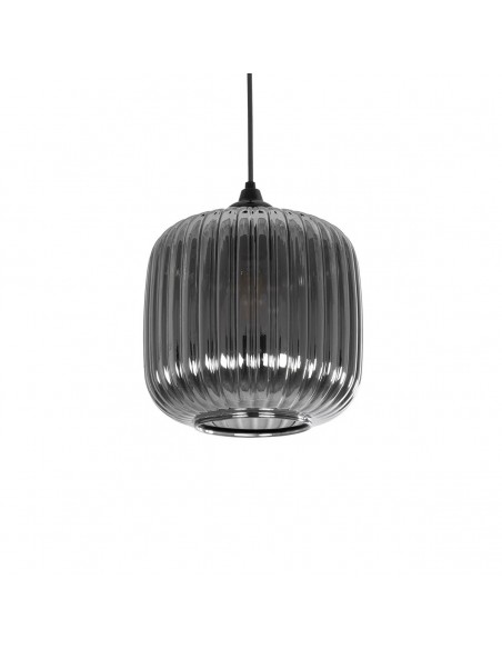 GLOBOSTAR® MELONI 206-0014 Μοντέρνο Κρεμαστό Φωτιστικό Οροφής με Ντουί 1 x E27 AC 220-240V IP20 - Μαύρο Φιμέ - Μ20 x Π20 x Υ24cm