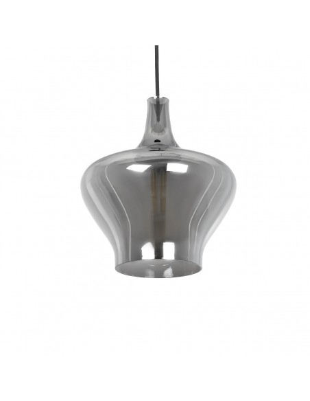 GLOBOSTAR® OVOCE 206-0032 Μοντέρνο Κρεμαστό Φωτιστικό Οροφής με Ντουί 1 x E27 AC 220-240V IP20 - Μαύρο Φιμέ - Μ20 x Π20 x Υ22cm