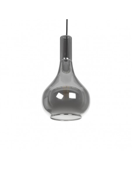 GLOBOSTAR® ΤΟΝΕ 206-0034 Μοντέρνο Κρεμαστό Φωτιστικό Οροφής με Ντουί 1 x E27 AC 220-240V IP20 - Μαύρο Φιμέ - Μ20 x Π20 x Υ36cm