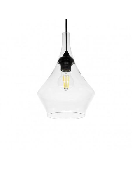 GLOBOSTAR® TORU 206-0042 Μοντέρνο Κρεμαστό Φωτιστικό Οροφής με Ντουί 1 x E27 AC 220-240V IP20 - Διάφανο - Μ20 x Π20 x Υ31cm