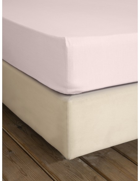 Σεντόνι Υπέρδιπλο με Λάστιχο Για Στρώμα 160x200+32 Unicolors - Light Pink