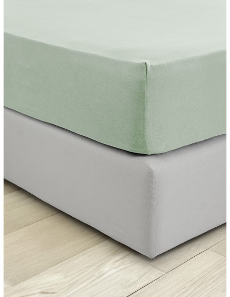 Σεντόνι Jersey Ημίδιπλο με Λάστιχο Για Στρώμα 120x200+40 - Tender Mint