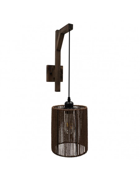 GLOBOSTAR® CASTI 00887 Boho Φωτιστικό Τοίχου - Απλίκα με Ντουί 1 x E27 AC 220-240V IP20 - Καφέ - Μ18 x Π30 x Υ75cm