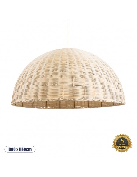GLOBOSTAR® MONTANA 02379 Boho Κρεμαστό Φωτιστικό Οροφής με Ντουί 1 x E27 AC 220-240V IP20 - Μπεζ - Μ80 x Π80 x Υ40cm