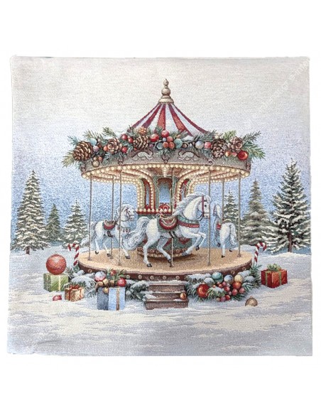 Μαξιλαροθήκη Χριστουγεννιάτικη 47x47 Carousel Kiss 1406