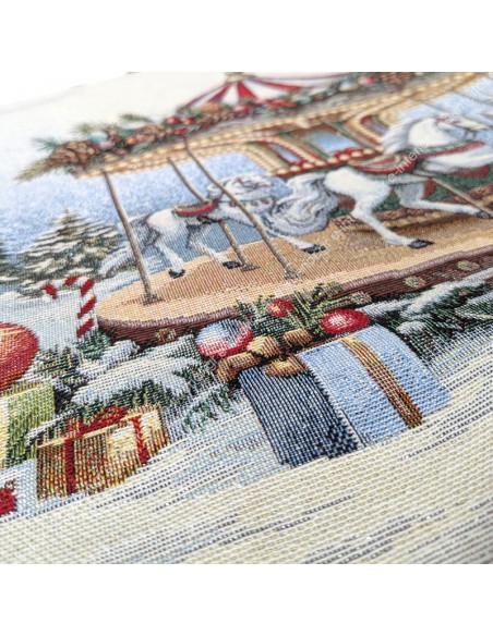 Μαξιλαροθήκη Χριστουγεννιάτικη 47x47 Carousel Kiss 1406 2