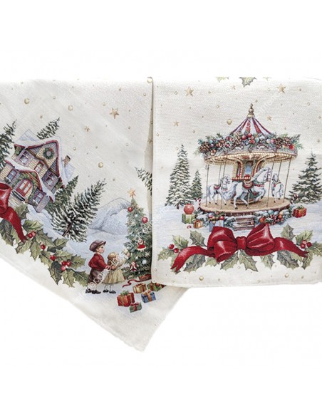 Σετ Τραπεζοκαρέ 1.00x1.00 + Τραβέρσα 1.00+0.40 Carousel Joy Silver 1406