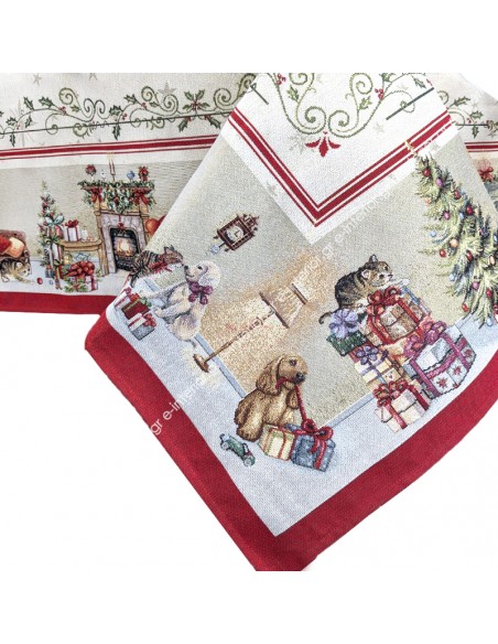 Τραπεζομάντηλο Χριστουγεννιάτικο 165x300 Joy Silver 1384