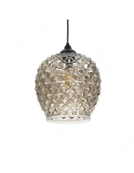 GLOBOSTAR® KEGEL 206-0006 Μοντέρνο Κρεμαστό Φωτιστικό Οροφής με Ντουί 1 x E27 AC 220-240V IP20 - Μαύρο Φιμέ - Μ19 x Π19 x Υ19cm