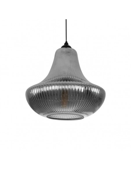 GLOBOSTAR® VERRE 206-0021 Μοντέρνο Κρεμαστό Φωτιστικό Οροφής με Ντουί 1 x E27 AC 220-240V IP20 - Μαύρο Φιμέ - Μ38 x Π38 x Υ34cm