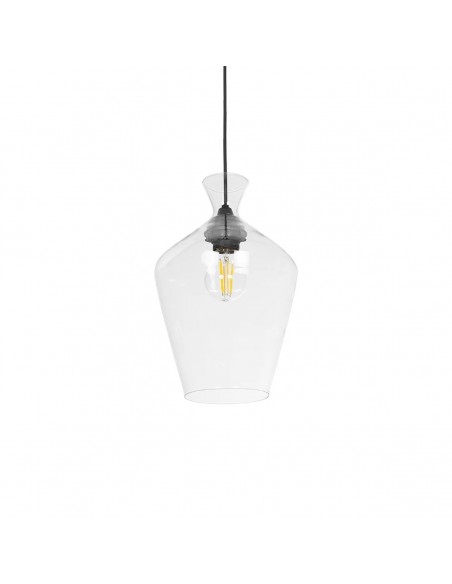 GLOBOSTAR® BOHEMIA 206-0040 Μοντέρνο Κρεμαστό Φωτιστικό Οροφής με Ντουί 1 x E27 AC 220-240V IP20 - Διάφανο - Μ20 x Π20 x Υ32cm