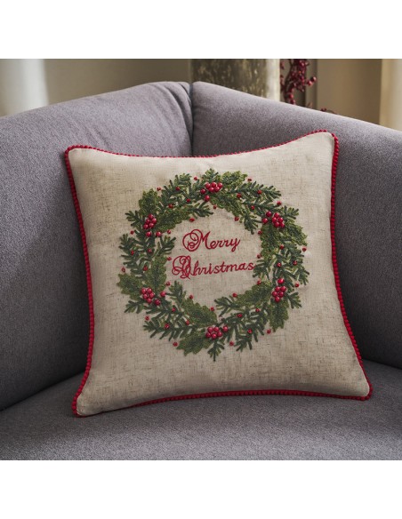 Χριστουγεννιάτικη Μαξιλαροθήκη 43x43 Gofis 237