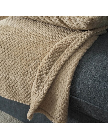 Σετ Ριχτάρια Fleece 2τμχ Gofis Home Cinnabar Sesame Beige