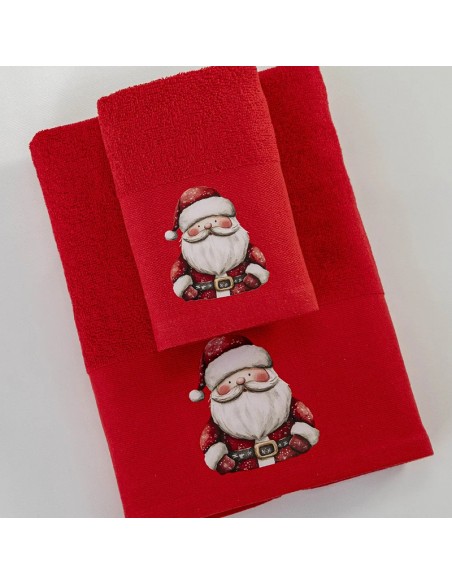Σετ Χριστουγεννιάτικες Πετσέτες 2τμχ HoHoHo Red