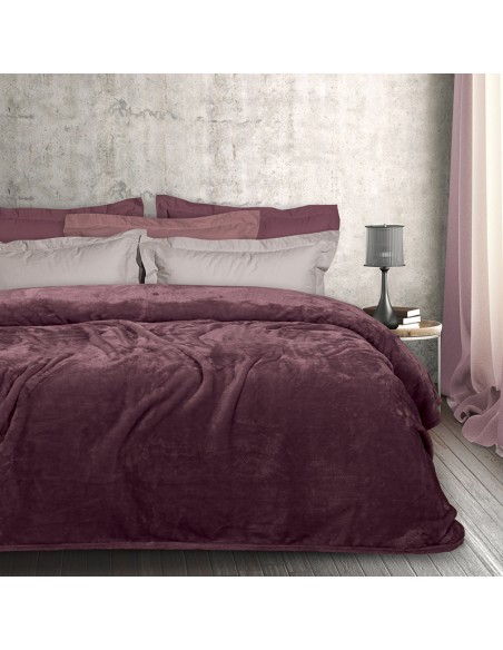 Κουβέρτα Fleece Υπέρδιπλη 220x240 1347 Ροδί