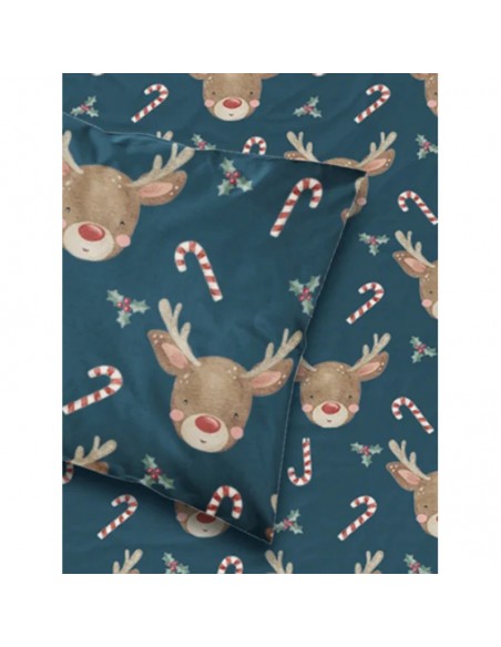 Σετ Χριστουγεννιάτικες Μαξιλαροθήκες 2τμχ Rudolf Green