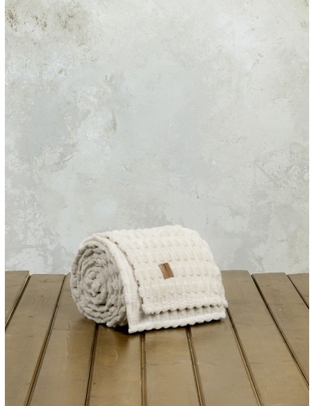 Κουβέρτα Fleece Υπέρδιπλη 220x240 - Savara Light Beige