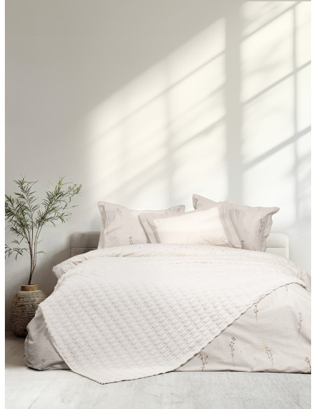 Κουβέρτα Fleece Υπέρδιπλη 220x240 - Savara Ivory