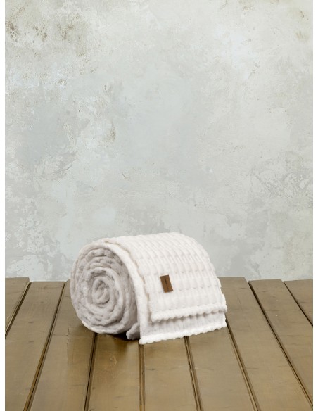 Κουβέρτα Fleece Υπέρδιπλη 220x240 - Savara Ivory
