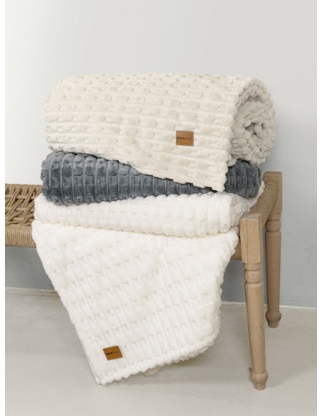 Κουβέρτα Fleece Υπέρδιπλη 220x240 - Savara Ivory