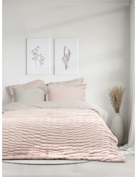 Κουβέρτα Γούνινη Υπέρδιπλη 220x240 - Mossy Light Pink