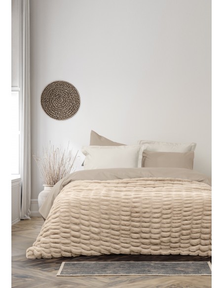 Κουβέρτα Γούνινη Υπέρδιπλη 220x240 - Mossy Beige