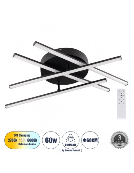 GLOBOSTAR® DRACO 61095 Μοντέρνο Φωτιστικό Οροφής LED 60W...