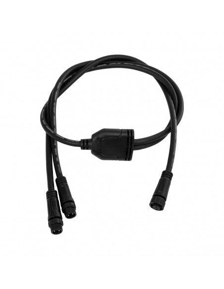 GLOBOSTAR® CONNECTOR 60954 2 Pin Καλώδιο/Επέκταση Τ 1 Μέτρου με Είσοδο 1 x Αρσενικό Βύσμα & Έξοδο 2 x Θηλυκά Βύσματα Αδιάβροχο IP68 - Μαύρο - Μ100 x Π3.7 x Υ1.4cm