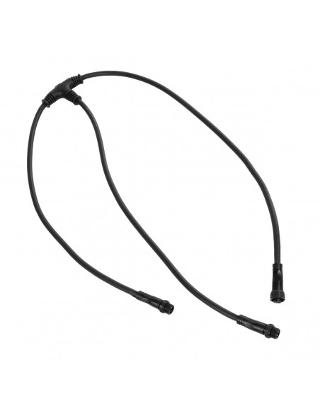GLOBOSTAR® CONNECTOR 60957 5 Pin Καλώδιο/Επέκταση Τ 1 Μέτρου με Είσοδο 1 x Αρσενικό Βύσμα & Έξοδο 2 x Θηλυκά Βύσματα Αδιάβροχο IP68 - Μαύρο - Μ100 x Π52 x Υ2cm