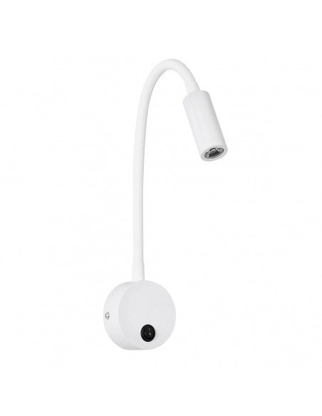 GLOBOSTAR® GOOSE 61688 Μοντέρνο Φωτιστικό Τοίχου - Απλίκα Ξενοδοχείου Reading Light LED 3W 300lm 36° AC 220-240V IP20 Θερμό Λευκό 2700K - CREE XPE Chip & TÜV SÜD Driver - Λευκό Ματ - Μ6.5 x Π15 x Υ24.5cm - 3 Χρόνια Εγγύηση