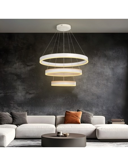 kelvo® VENOM KLV-101-0200 Κρεμαστό Φωτιστικό Οροφής LED 120W 12000lm 120° AC 220-240V IP20 Ρυθμιζόμενο Λευκό CCT με Χειριστήριο από 2700K έως 6000K Dimmable - Lumileds SMD Chip - Λευκό Ματ - Μ80 x Π80 x Υ80cm - 3 Χρόνια Εγγύηση