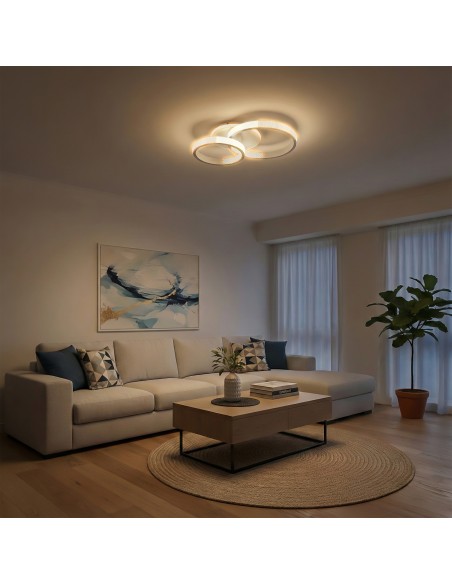 kelvo® DIAMOND KLV-101-0224 Φωτιστικό Οροφής LED 67W 6700lm 360° AC 220-240V IP20 Ρυθμιζόμενο Λευκό CCT με Χειριστήριο από 2700K έως 6000K Dimmable - Lumileds SMD Chip - Λευκό Ματ - Μ60 x Π40 x Υ14cm - 3 Χρόνια Εγγύηση