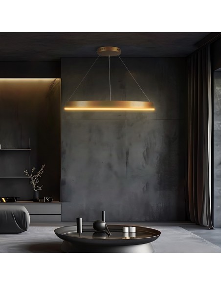 kelvo® VENOM KLV-101-0192 Κρεμαστό Φωτιστικό Οροφής LED 67W 6700lm 120° AC 220-240V IP20 Ρυθμιζόμενο Λευκό CCT με Χειριστήριο από 2700K έως 6000K Dimmable - Lumileds SMD Chip - Χρυσό Πλατίνα - Μ80 x Π80 x Υ6.5cm - 3 Χρόνια Εγγύηση