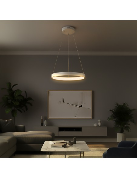 kelvo® NEMESIS KLV-101-0209 Κρεμαστό Φωτιστικό Οροφής LED 45W 4500lm 180° AC 220-240V IP20 Ρυθμιζόμενο Λευκό CCT με Χειριστήριο από 2700K έως 6000K Dimmable - Lumileds SMD Chip - Λευκό Ματ - Μ60 x Π60 x Υ4cm - 3 Χρόνια Εγγύηση