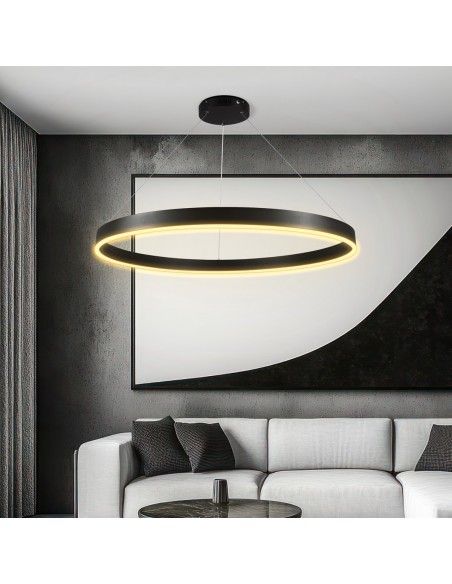 kelvo® VENOM KLV-101-0193 Κρεμαστό Φωτιστικό Οροφής LED 75W 7500lm 120° AC 220-240V IP20 Ρυθμιζόμενο Λευκό CCT με Χειριστήριο από 2700K έως 6000K Dimmable - Lumileds SMD Chip - Μαύρο Ματ - Μ100 x Π100 x Υ6.5cm - 3 Χρόνια Εγγύηση