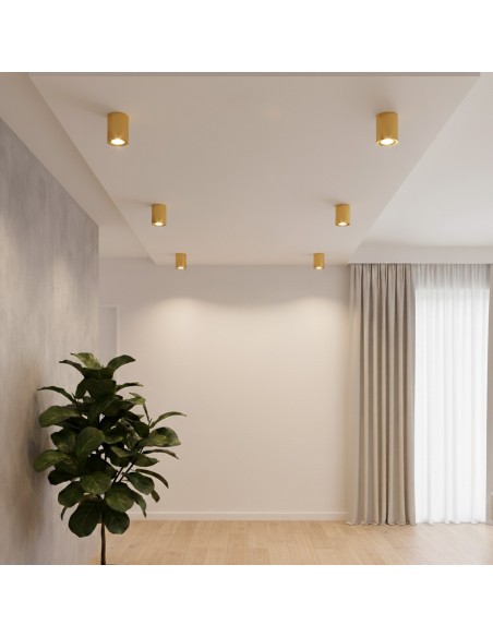 kelvo® AKIRA KLV-101-0027 Κινούμενο Φωτιστικό Downlight Σποτ για Λάμπα MR16 με Ντουί GU10 AC 220-240V IP20 - Χρυσό Βούρτσας - Μ8 x Π8 x Υ10cm