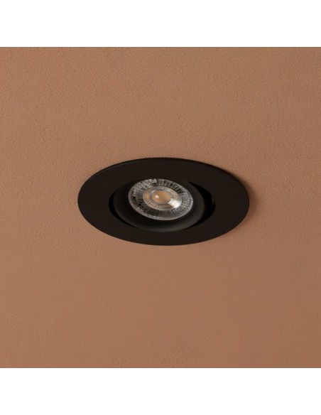 kelvo® OMEGA KLV-101-0036 Χωνευτό Κινούμενο Φωτιστικό Downlight Σποτ για Λάμπα MR16 με Ντουί GU10 AC 220-240V IP20 - Μαύρο Ματ - Μ10.5 x Π10.5 x Υ2.2cm / Q7.5cm