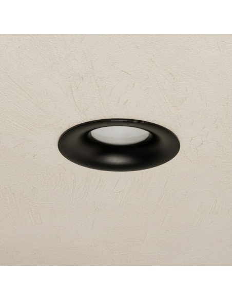 kelvo® LAMDA KLV-101-0044 Χωνευτό Φωτιστικό Downlight Σποτ Μπάνιου για Λάμπα MR16 με Ντουί GU10 AC 220-240V Αδιάβροχο IP65 - Μαύρο Ματ - Μ8.5 x Π8.5 x Υ3.5cm / Q7.5cm