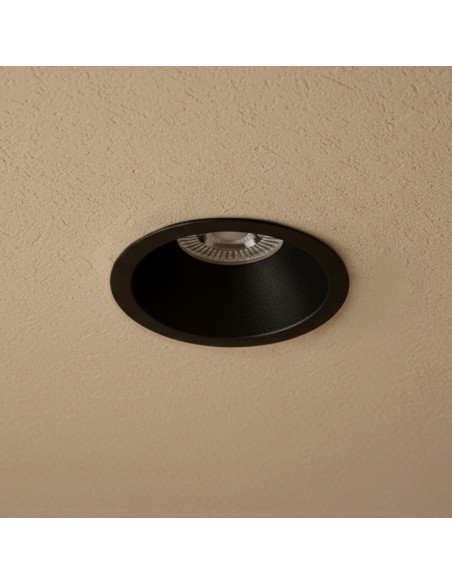 kelvo® DELTA KLV-101-0032 Χωνευτό Φωτιστικό Downlight Σποτ για Λάμπα MR16 με Ντουί GU10 AC 220-240V IP20 - Μαύρο Ματ - Μ8.5 x Π8.5 x Υ3.5cm / Q7.5cm