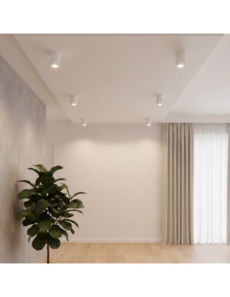 kelvo® AKIRA KLV-101-0025 Κινούμενο Φωτιστικό Downlight Σποτ για Λάμπα MR16 με Ντουί GU10 AC 220-240V IP20 - Λευκό Ματ - Μ8 x Π8 x Υ10cm