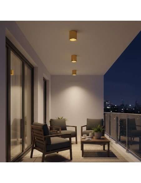 kelvo® MARETTI KLV-101-0058 Φωτιστικό Downlight Σποτ για Λάμπα MR16 με Ντουί GU10 AC 220-240V Αδιάβροχο IP65 - Χρυσό Πλατίνα - Μ9 x Π9 x Υ9cm