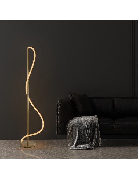 kelvo® GLOW KLV-101-0173 Επιδαπέδιο Φωτιστικό LED 30W 3000lm 360° AC 220-240V IP20 Ρυθμιζόμενο Λευκό CCT με Αφή 2700K/4500K/6000K Dimmable - Lumileds SMD Chip - Χρυσό Πλατίνα - Μ45 x Π45 x Υ160cm - 3 Χρόνια Εγγύηση