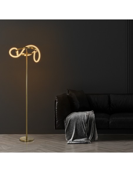 kelvo® GLOW KLV-101-0174 Επιδαπέδιο Φωτιστικό LED 30W 3000lm 360° AC 220-240V IP20 Ρυθμιζόμενο Λευκό CCT με Αφή 2700K/4500K/6000K Dimmable - Lumileds SMD Chip - Χρυσό Πλατίνα - Μ45 x Π45 x Υ160cm - 3 Χρόνια Εγγύηση