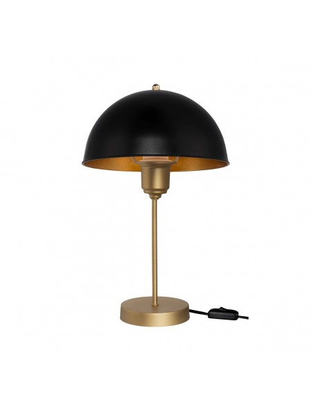 GLOBOSTAR® GAZETA 203-0305 Μοντέρνο Επιτραπέζιο Φωτιστικό Πορτατίφ με Ντουί 1 x E27 AC 220-240V IP20 - Μαύρο & Χρυσό - Μ25 x Π25 x Υ39cm
