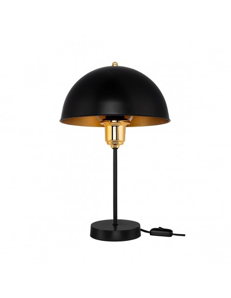 GLOBOSTAR® GAZETA 203-0299 Μοντέρνο Επιτραπέζιο Φωτιστικό Πορτατίφ με Ντουί 1 x E27 AC 220-240V IP20 - Μαύρο & Μπρονζέ - Μ25 x Π25 x Υ39cm