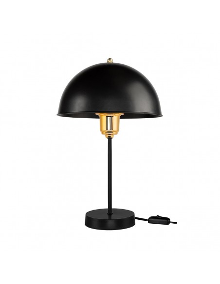 GLOBOSTAR® GAZETA 203-0298 Μοντέρνο Επιτραπέζιο Φωτιστικό Πορτατίφ με Ντουί 1 x E27 AC 220-240V IP20 - Μαύρο & Χρυσό - Μ25 x Π25 x Υ39cm