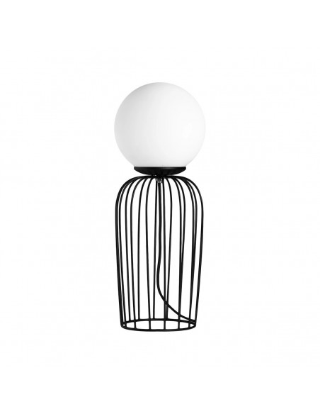 GLOBOSTAR® KAZAF 203-0295 Μοντέρνο Επιτραπέζιο Φωτιστικό Πορτατίφ με Ντουί 1 x E27 AC 220-240V IP20 - Μαύρο & Λευκό - Μ16 x Π16 x Υ40cm